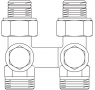 Присоединительный узел "Multiflex V", прямой 1/2"НР x 3/4"НР (Oventrop)