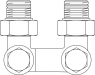 Присоединительный узел "Multiflex V", угловой 1/2"НР x 3/4"НР (Oventrop)